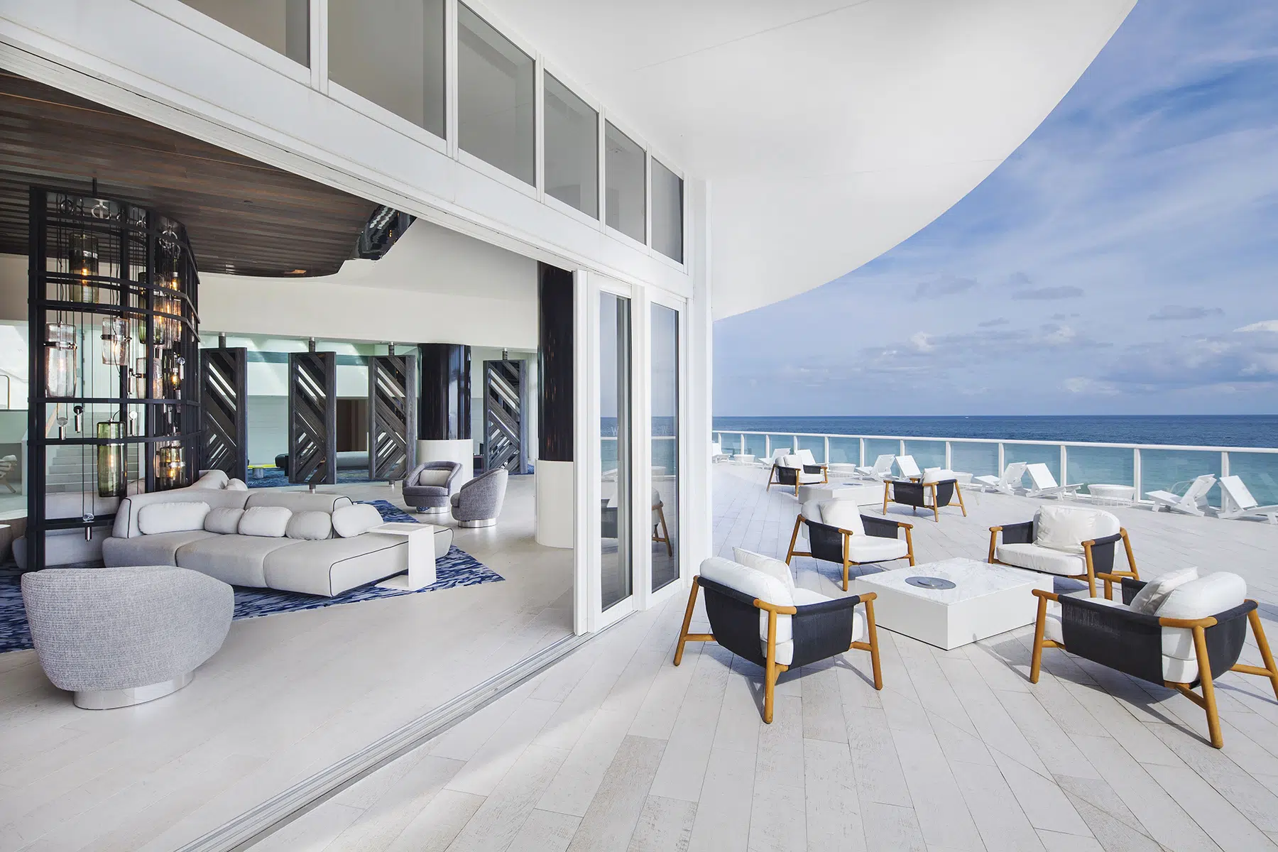 Oceanfront terrace lounge at the W Fort Lauderdale